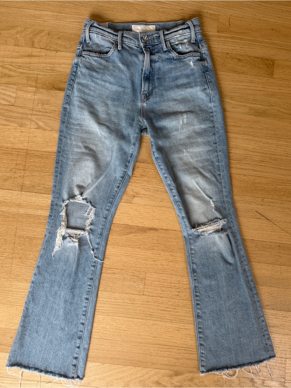 Mother The Hustler Ankle Fray in Ropes End, Distressed Jeans, sz 25